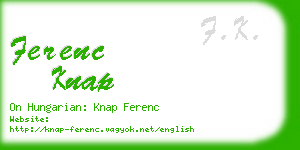 ferenc knap business card